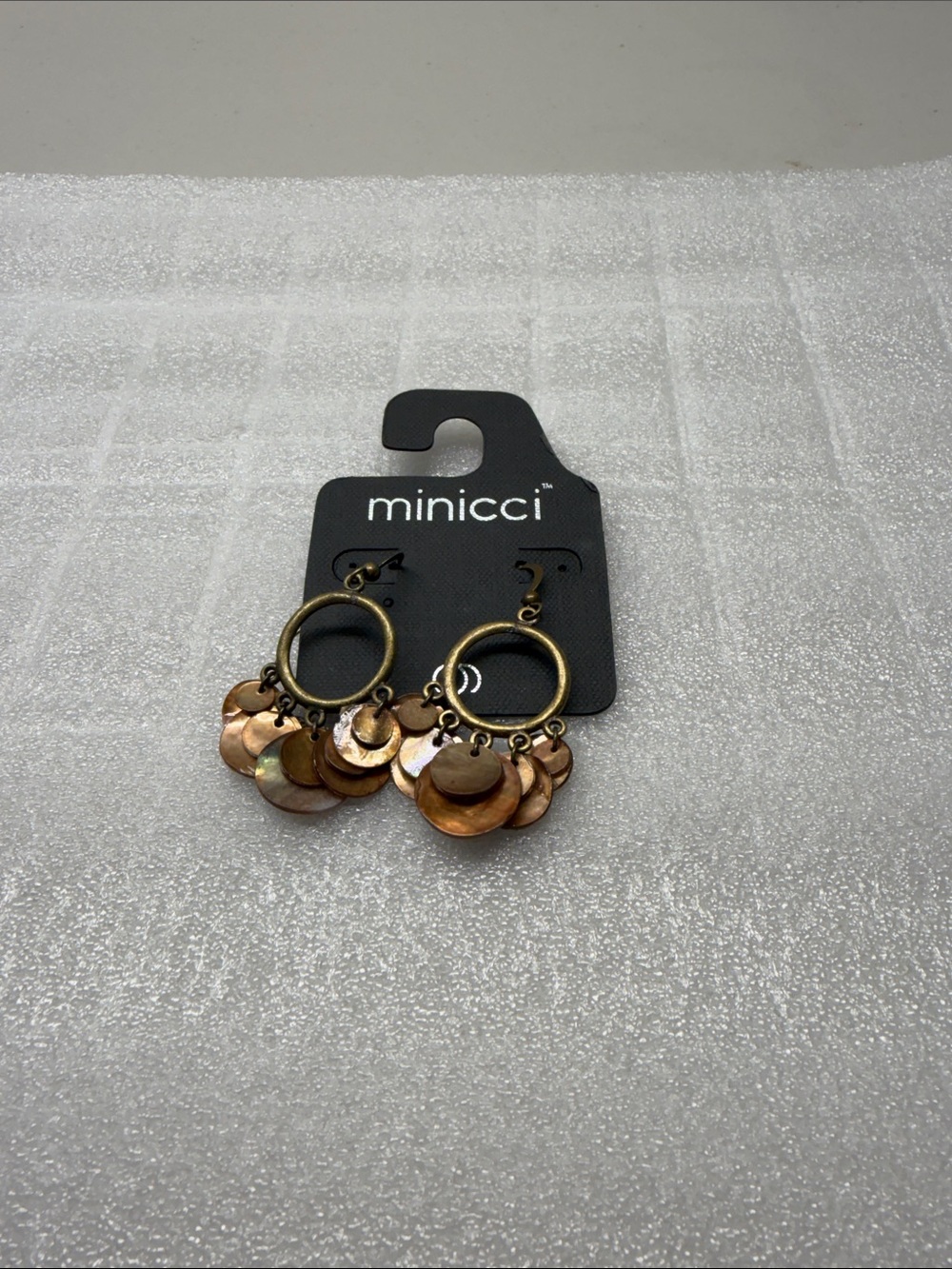 Minicci Copper-Tone Layered Disc Hoop Earrings. NEW